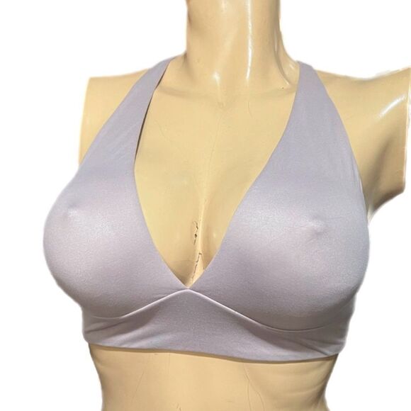 Victorias Secret Supersoft Unlined plunge Wire free Bralette Bra Gray - Picture 4 of 11